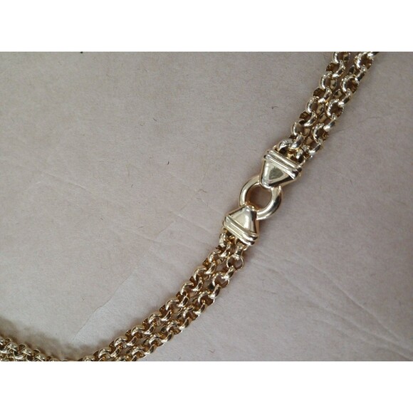 Vintage 90s Womens Gold Tone Metal Chain Link Belt Hip Waist Small 36" - Picture 2 of 5